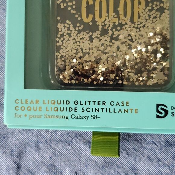 Kate Spade Phone CaseBox. Clear with Gold glitter NWT - Picture 2 of 3